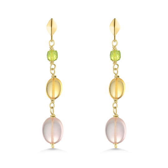 9ct Gold Gemstone Drop Earrings