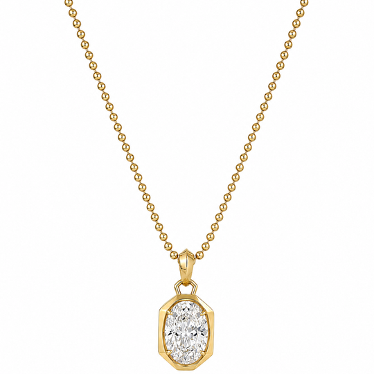9ct 2.04ct Oval Cut Diamond Pendant