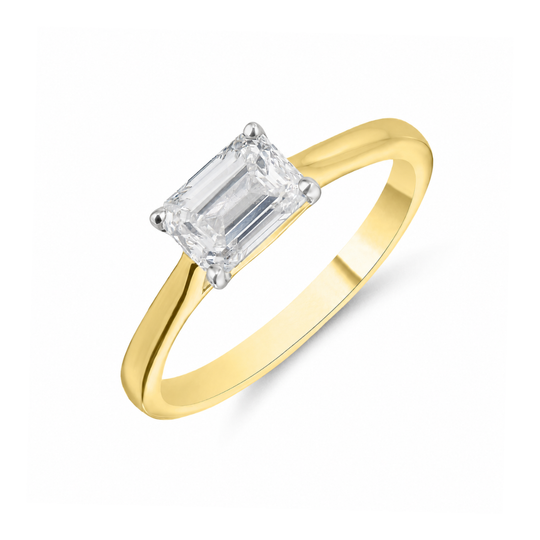 9ct East-West 1ct Emerald Cut Ring