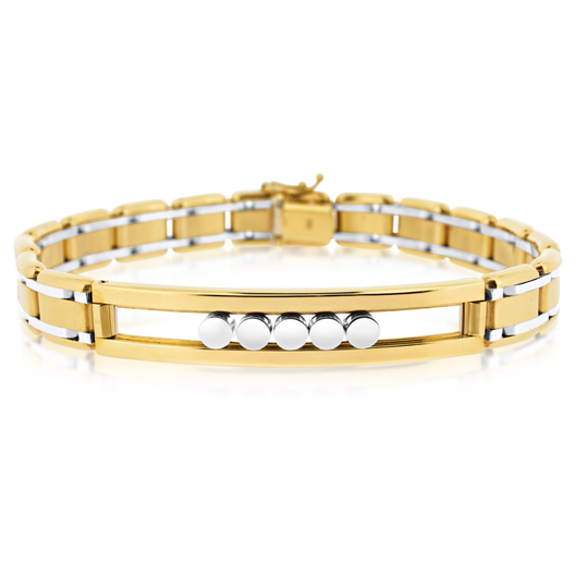 9ct Gent's White & Yellow Gold Bracelet