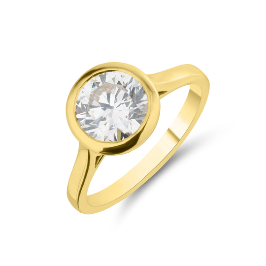 9ct Gold 2.07ct Bezel Solitaire Ring