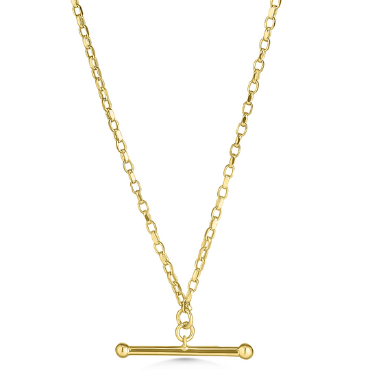 9ct Gold Belcher Link T-Bar Pendant