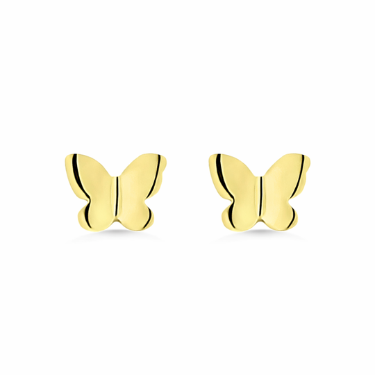 9ct Gold Butterfly Stud Earrings