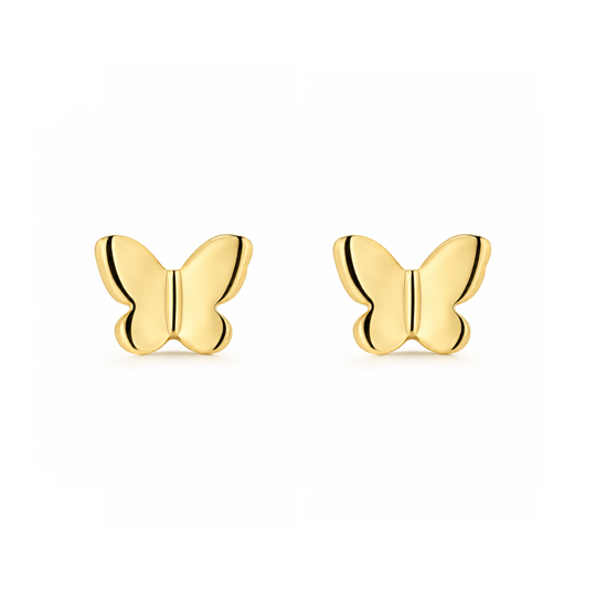 9ct Gold Butterfly Stud Earrings