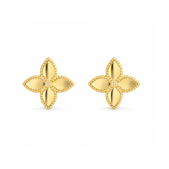 9ct Gold Clover Stud Earrings