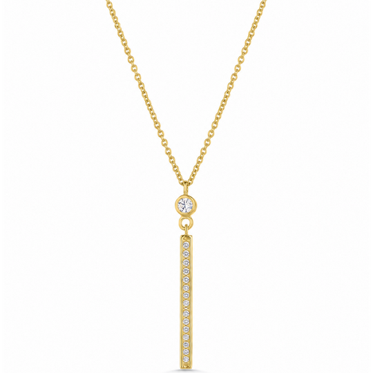 9ct Gold Drop Bar Pendant