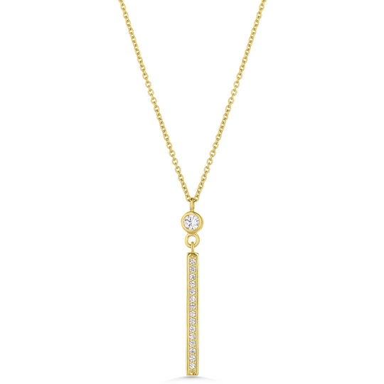 9ct Gold Drop CZ Pendant