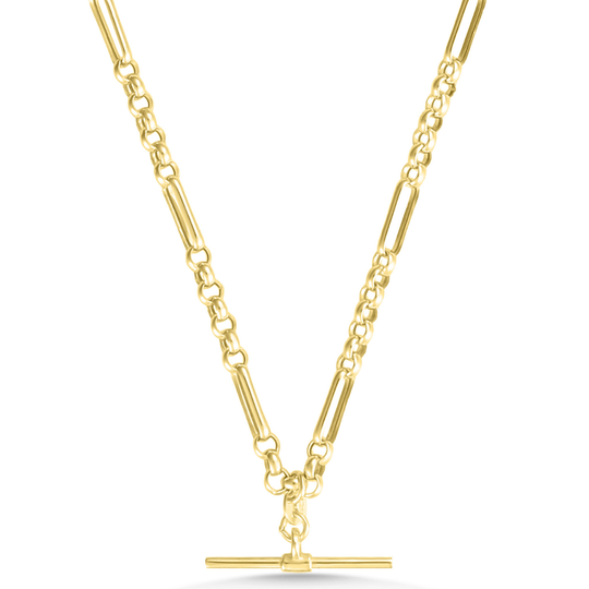9ct Gold Figaro Belcher T-Bar Pendant