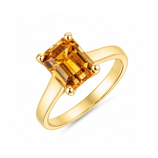 9ct Gold Handcrafted Citrine Ring