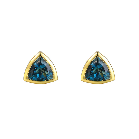 9ct Gold London Blue Topaz Studs