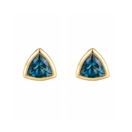 9ct Gold London Blue Topaz Studs