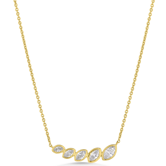 9ct Gold Marquise Cut Diamond Pendant