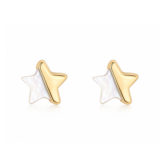 9ct Gold Mother of Pearl Star Studs