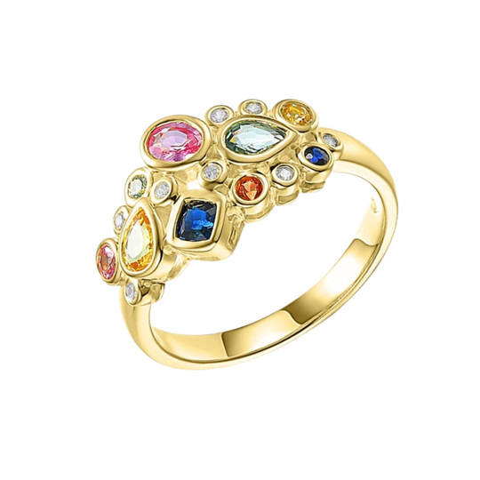 9ct Gold Multi Sapphire Ring