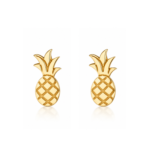 9ct Gold Pineapple Stud Earrings