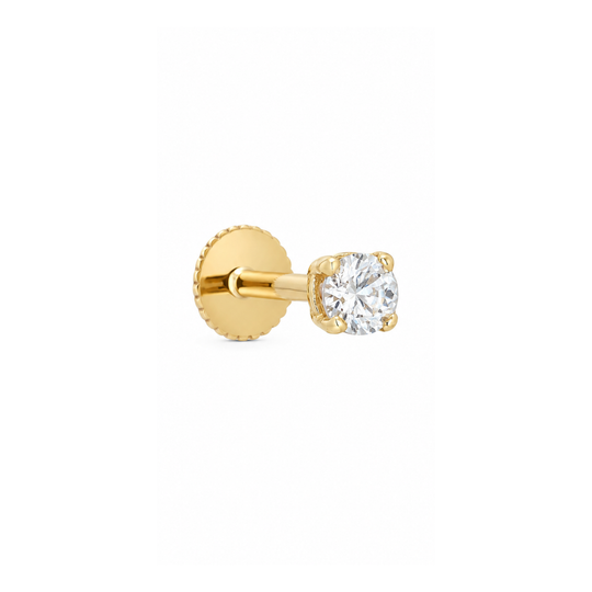 9ct Gold Round Brilliant Cut Labret