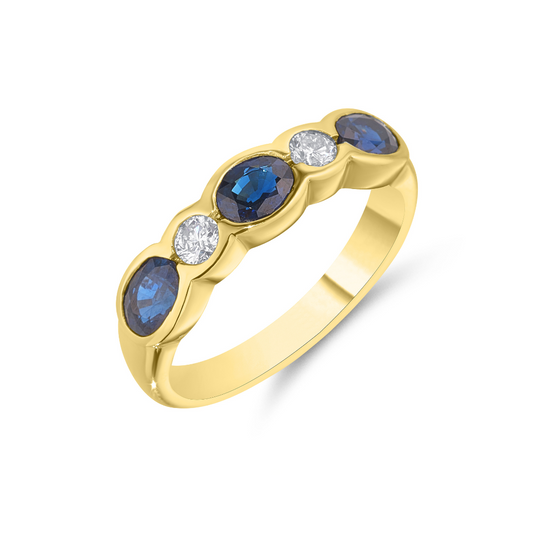 9ct Gold Sapphire CZ Ring