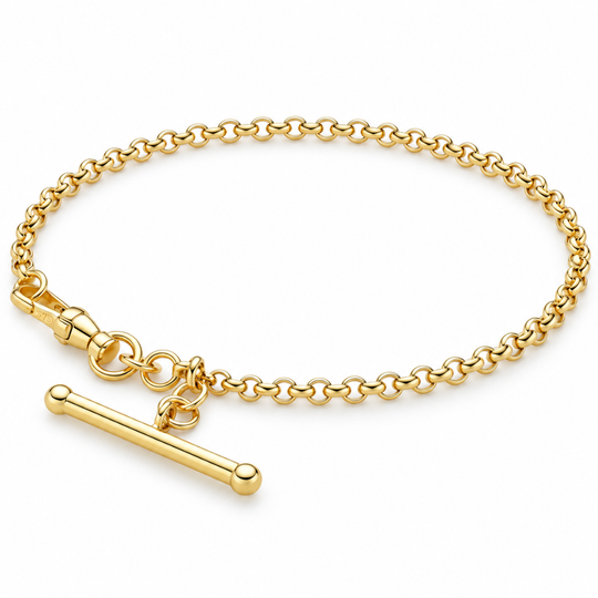 9ct Gold T Bar Belcher Link Bracelet