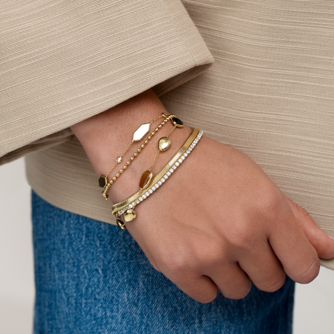 14ct Yellow Gold CZ Bracelet modelled