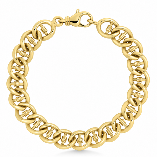 9ct Heavyweight Yellow Gold Fancy Link Bracelet