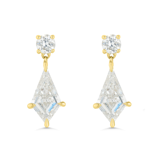 9ct Kite Cut Diamond Duo Drops