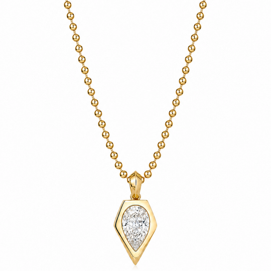 9ct Pear Cut Diamond Charm Pendant