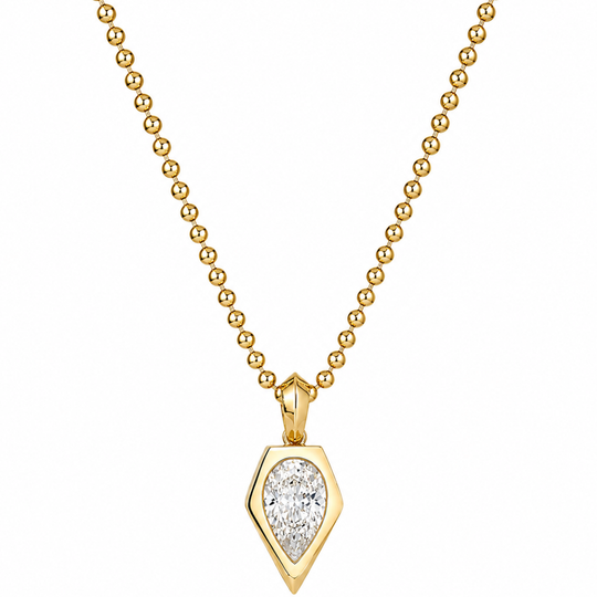 9ct Pear Cut Diamond Charm Pendant