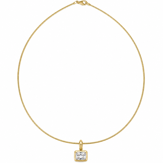 9ct Radiant Cut Diamond Charm Necklace