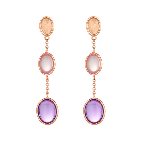 9ct Rose Gold Amethyst Drops
