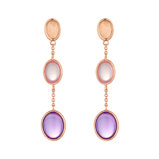 9ct Rose Gold Amethyst Drops