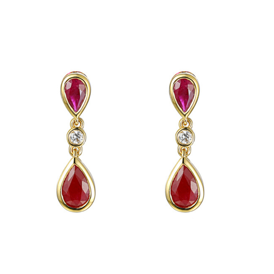 9ct Ruby & Diamond Earrings