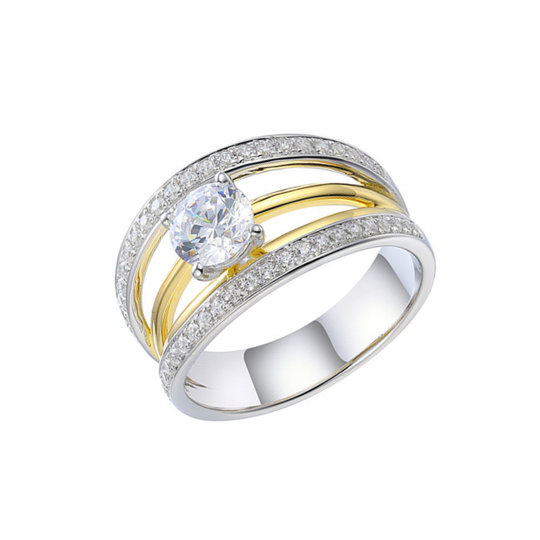 9ct Solitaire Split Band Ring