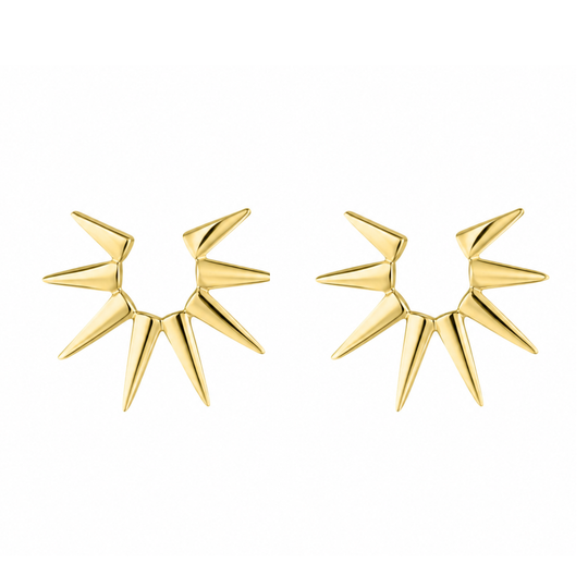 9ct Spike Circle Stud Earrings