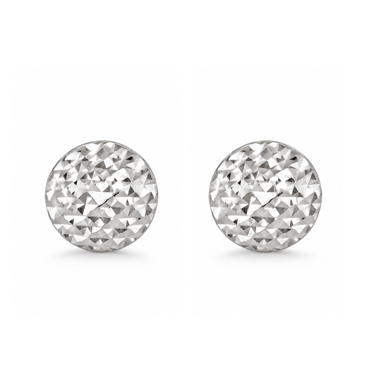 9ct White Gold Diamond Cut Studs