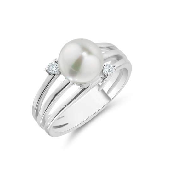 9ct White Gold Pearl Ring