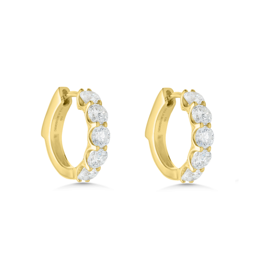 9ct Yellow Gold 2ct Diamond Hoops