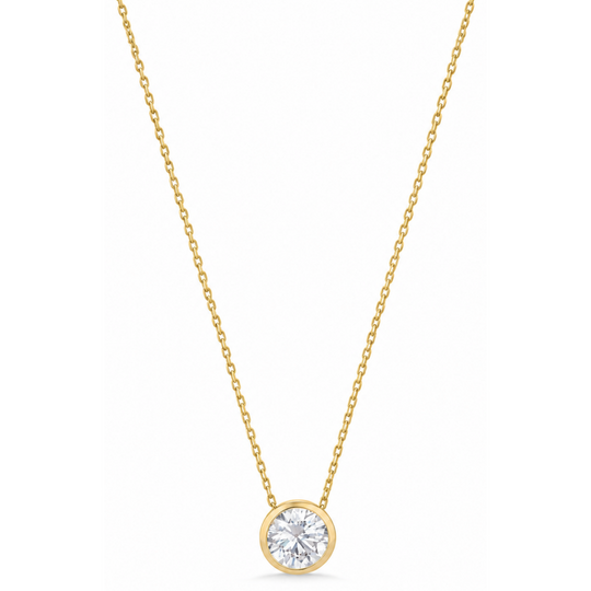 9ct Yellow Gold Bezel Set CZ Pendant