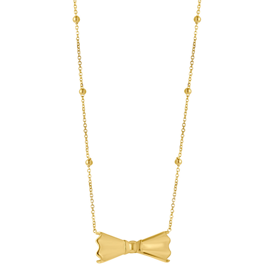 9ct Yellow Gold Bow Pendant