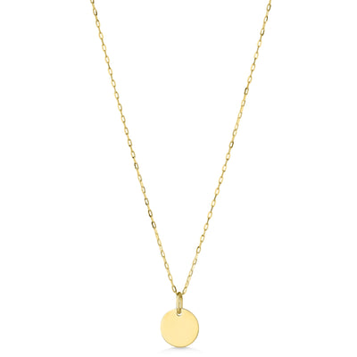 9ct Yellow Gold Disc Pendant