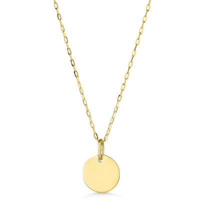 9ct Yellow Gold Disc Pendant
