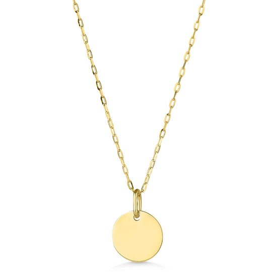 9ct Yellow Gold Disc Pendant