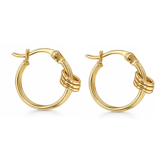 9ct Yellow Gold Double Knot Earrings