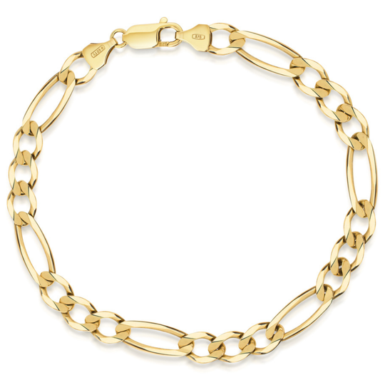 9ct Yellow Gold Figaro Link Bracelet