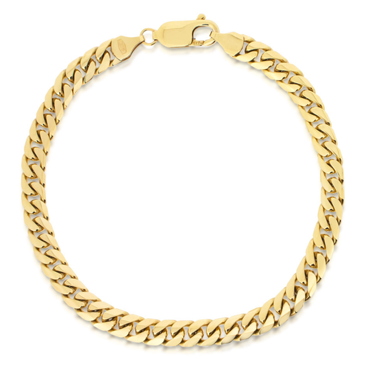 9ct Yellow Gold Gent's Curb Link Bracelet