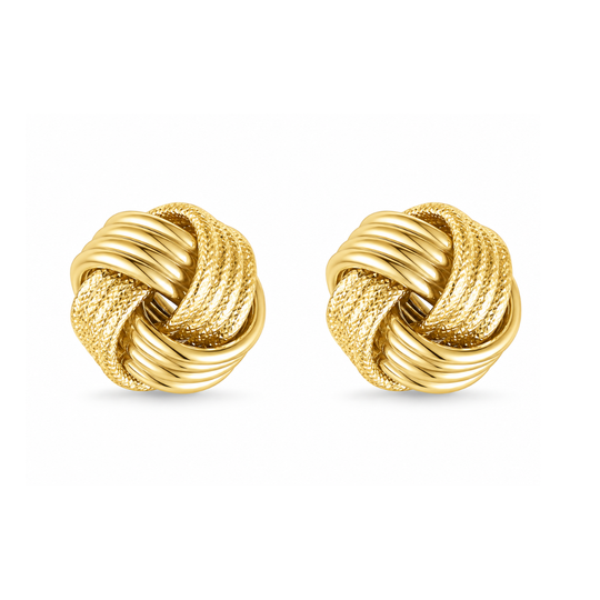 9ct Yellow Gold Knot Earrings