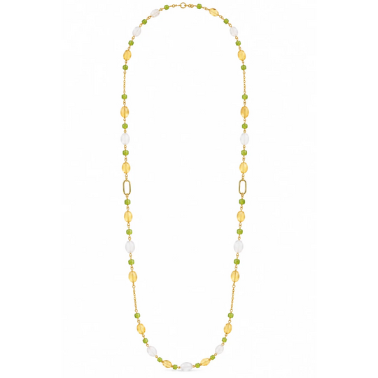9ct Yellow Gold Multi Gemstone Necklace