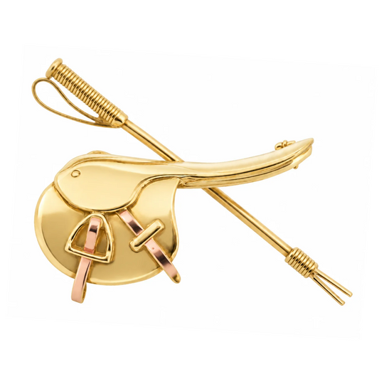9ct Yellow & Rose Gold Saddle Brooch