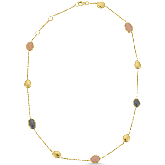 9ct Gold Tiger's Eye & Onyx Necklace