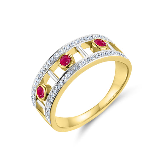Yellow Gold Ruby & Diamond Ring