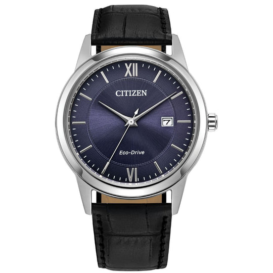 Gent's Citizen Black Strap Blue Dial Watch